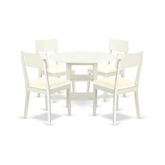 Dining Room Set Linen White, SUAD5-LWH-LC