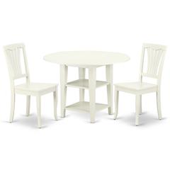 Dining Room Set Linen White, SUAV3-LWH-W
