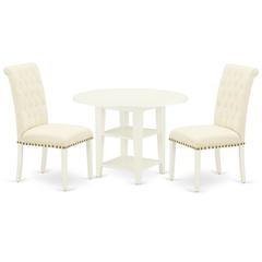 Dining Room Set Linen White, SUBR3-LWH-02