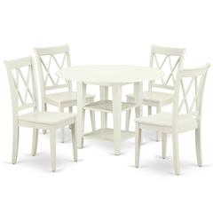 Dining Room Set Linen White, SUCL5-LWH-W