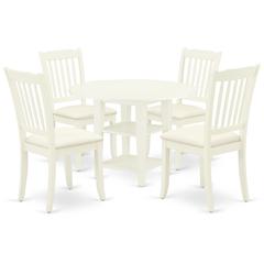 Dining Room Set Linen White, SUDA5-LWH-C