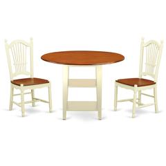 Dining Room Set Buttermilk & Cherry, SUDO3-BMK-W