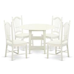 Dining Room Set Linen White, SUDO5-LWH-W