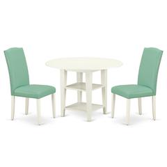 Dining Room Set Linen White, SUEN3-LWH-57