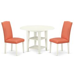 Dining Room Set Linen White, SUEN3-LWH-78