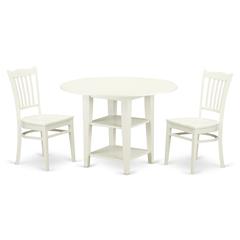 Dining Room Set Linen White, SUGR3-LWH-W