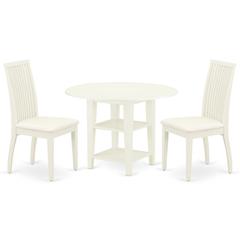 Dining Room Set Linen White, SUIP3-LWH-C
