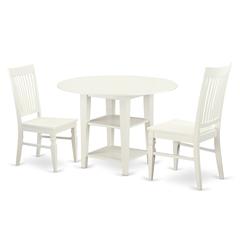 Dining Room Set Linen White, SUWE3-LWH-W
