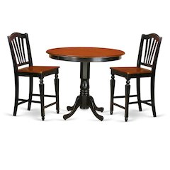 Elegant High Top Table and Chairs – 3 Piece Dining Table Set