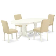 Dining Room Set Linen White, VAAB5-LWH-02