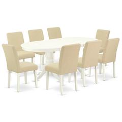 Dining Room Set Linen White, VAAB9-LWH-02