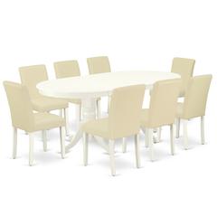 Dining Room Set Linen White, VAAB9-LWH-64