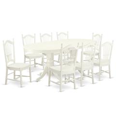 Dining Room Set Linen White, VADO9-LWH-W