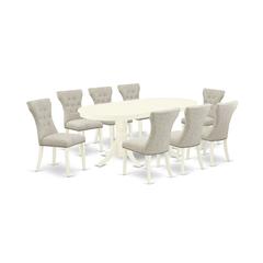 Dining Room Set Linen White, VAGA9-LWH-35