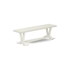 East West Furniture VB026 V-Style Modern Dining Room Bench with Solid Wood Seat, 60x15x18 Inch