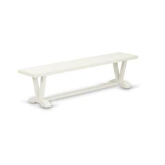 East West Furniture VB027 V-Style Modern Dining Bench with Wood Seat, 72x15x18 Inch