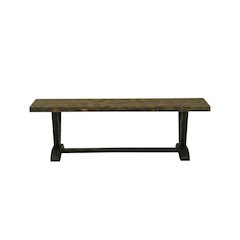 Wooden Dining Bench with V-Style Base, Brown/Brown