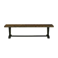 Solid Wood Dining Bench with V-Style Base for Dining Room, Dark Brown