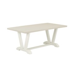East West Furniture 1-Piece Kitchen Table with Rectangular Linen White Table top and Wire Brushed Wooden Legs Finish