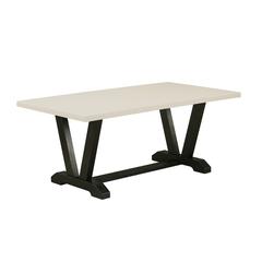 Dining Table Wire brushed Black & Linen White, VT627