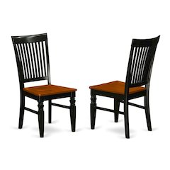Wooden Dining Chair with Cherry Finish, Kitchen Chair for Dining Room Table, Set of 2