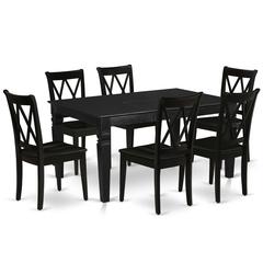 Dining Room Set Black, WECL7-BLK-W
