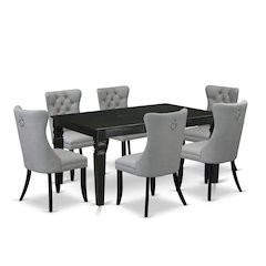 7 Piece Dining Set Consists of a Rectangle Kitchen Table with Butterfly Leaf