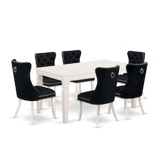 7 Piece Dining Table Set Contains a Rectangle Kitchen Table with Butterfly Leaf