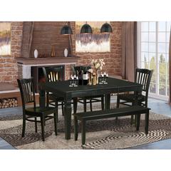 6  Pc  Dining  room  set  -  Dining  Table  and  4  Kitchen  Chairs  and  Bench