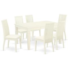 Dining Room Set Linen White, WEIP7-WHI-C