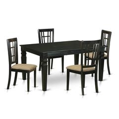 WENI5-BLK-C 5 Pc Dinette Table set - Kitchen dinette Table and 4 Dining Chairs