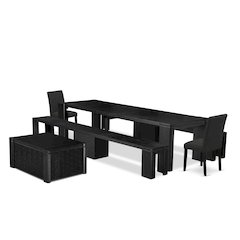 5-piece Dining Room Table Set a Rectangular Kitchen Table with a coffee Table