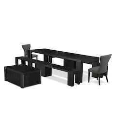 6-piece Dining Room Table Set a Rectangular Kitchen Table