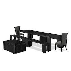 6-piece Dining Room Table Set a Rectangular Kitchen Table with a coffee Table
