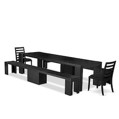 5-piece Modern Dining Room Table Set a Rectangular Dining Table