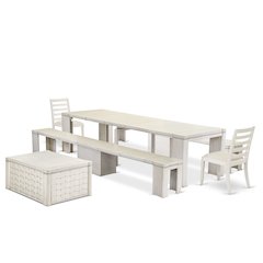 6 Pieces Extendable Dining Set Includes a Rectangle Kitchen Table