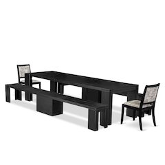 5-piece Dining Room Table Set a Rectangular Kitchen Table