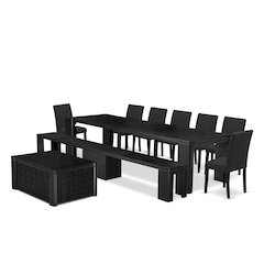 10-piece Modern Dining Room Table Set a Rectangular Dining Table