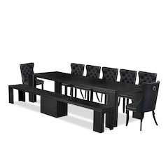 9-piece Kitchen Table Set a Rectangular Dining Table