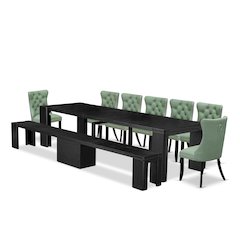 9-piece Modern Dining Room Table Set a Rectangular Kitchen Table