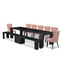 9-piece Dining Room Table Set a Rectangular Dining Table
