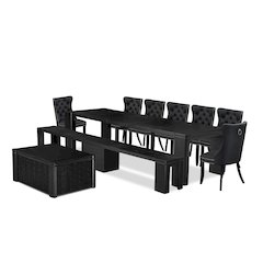 10-piece Dining room Table Set a Rectangular Kitchen Table with a coffee Table