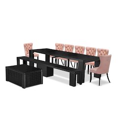 10-piece Dining Room Table Set a Rectangular Kitchen Table with a coffee Table