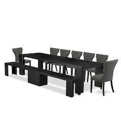 9-piece Dining Room Table Set a Rectangular Dining Table