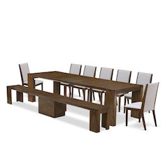 9  Pieces Extendable Dining Set Includes a Rectangle Kitchen Table