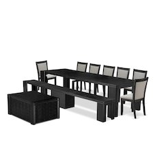 10-piece Dining Room Table Set a Rectangular Kitchen Table with coffee Table