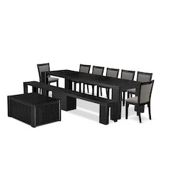 10-piece Dining Room Table Set a Rectangular Kitchen Table with a coffee Table