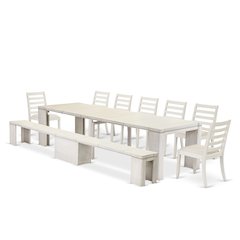 9 Pieces Extendable Dining Set Includes a Rectangle Kitchen Table