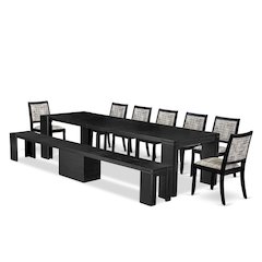 9-piece Dining Room Table Set a Rectangular Dining Table