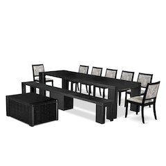 10-piece Dining Room Table Set a Rectangular Kitchen Table with a coffee Table